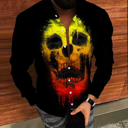 Vista 8 de Camisa hawaiana para hombre, camisas para hombre, camisas de manga larga estampadas para hombre, camisas con botones para hombre