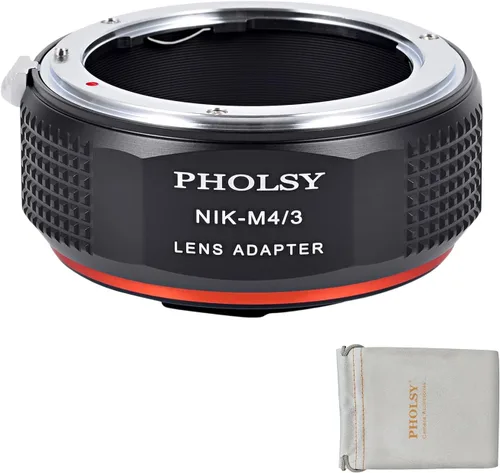 Vista 14 de PHOLSY - Adaptador de lentes compatible con lente Nikon F (tipo G) a cámara MFT M4/3 Manual Mount Converter with Aperture Control Ring Compatible