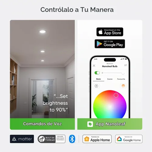 Vista 5 de Nanoleaf Luces de techo LED inteligentes (4 pulgadas Downlight (4PK))