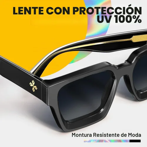 Vista 7 de VISOONE Fashion 100% UV400 Rectangle TR90 Sunglasses for Women Men Negro/Gris