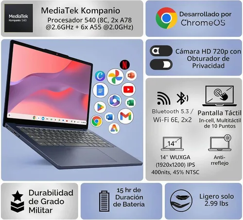 Vista 2 de Lenovo IdeaPad Slim 3 16" FHD+ portátil, Intel i5-13420H, 16GB DDR5 512GB