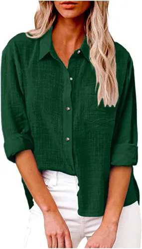 Vista 67 de SMIDOW Camisa de algodón y lino con botones para mujer