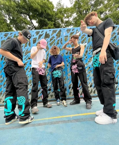 Vista 5 de KOBPT Minus Two - Pantalones cargo para hombre Y2K, overoles de cintura alta, pantalones holgados de hip hop rock, pantalones deportivos sueltos