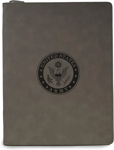 Vista 8 de Bey-Berk U.S. Army Seal - Portafolio con cremallera (negro), organizador de cartera tamaño carta con sello del ejército de los Estados Unidos y bloc