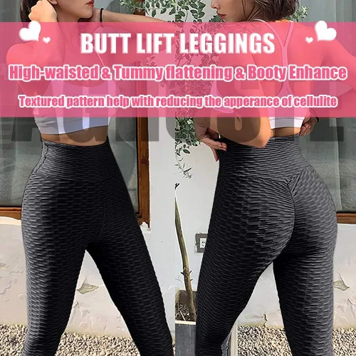 Vista 3 de A AGROSTE - Pantalones deportivos de yoga de cintura alta para mujer leggings elásticos de entrenamiento con diseño fruncido y con textura