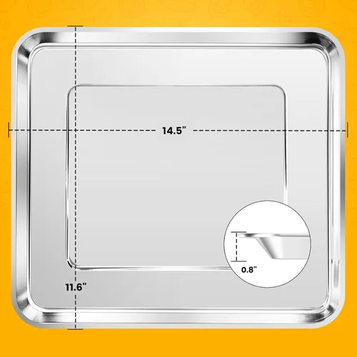 Vista 2 de Repuesto para freidora de aire para Cuisinart TOA-95 Breville BOV900BSS Black & Decker horno tostador de 8 rebanadas, 14.5 x 11.6 pulgadas, bandeja