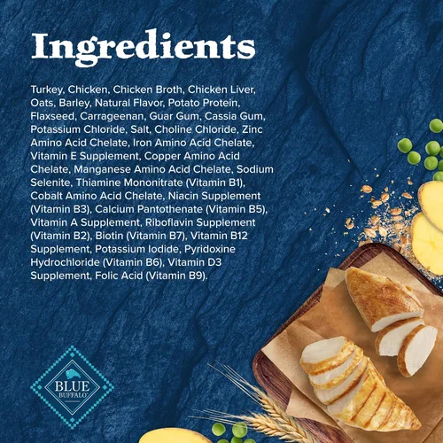 Vista 5 de Blue Buffalo Wilderness - Alimento húmedo natural con alto contenido de proteínas para perros adultos, pavo y pollo con granos integrales, latas