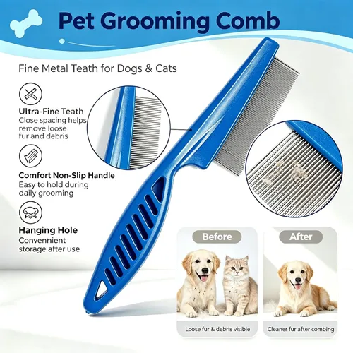 Vista 5 de Dog Brush for Shedding,Pet Slicker Hair Brush Kit in One Bag 8 PCS