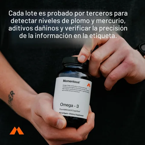 Vista 6 de Momentous Aceite de pescado omega-3 – Suplemento EPA y DHA de alta potencia para hombres y mujeres – Apoya la salud del corazón, las articulaciones