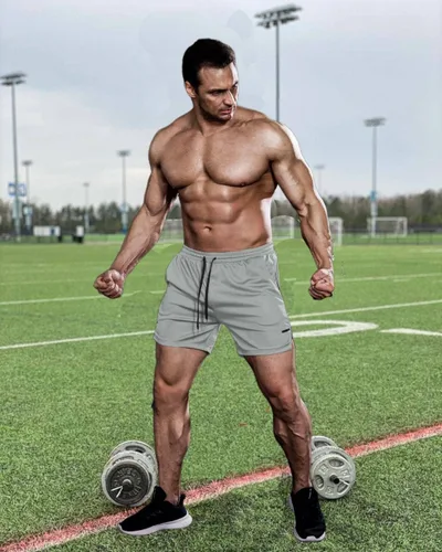 Vista 2 de COOFANDY Paquete de 2 pantalones cortos de entrenamiento para hombre, de secado rápido, pantalones cortos deportivos ligeros de 5 pulgadas