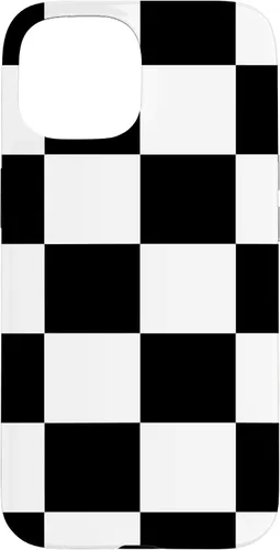 Vista 6 de Black and White Classic Checkered Big Checkerboard Pattern Case for iPhone 16