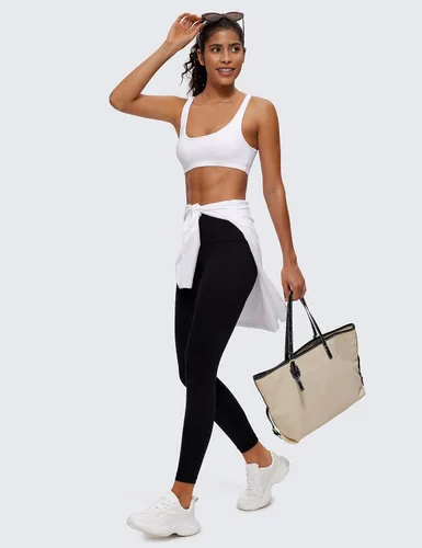 Vista 3 de CRZ YOGA Butterluxe - Mini brasier para mujer, cuello redondo, de bajo impacto, sin varillas, brasier deportivo con relleno para yoga y entrenamiento