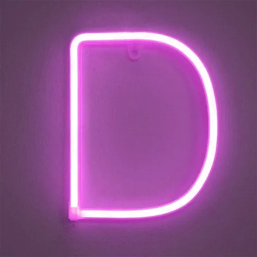 Vista 30 de Letrero de neón, letras de neón, letras del alfabeto de neón iluminadas, letras con luces LED, letras de marquesina iluminadas, batería, USB, rosa