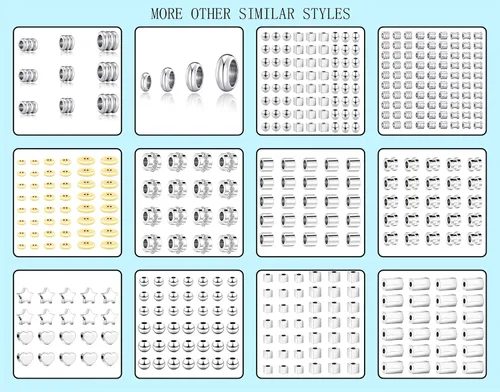 Vista 5 de 160pcs 0.157 in 0.197 in 0.236 in 0.315 in acero inoxidable plano redondo cuentas espaciadores joyería hallazgos accesorios para hacer pulseras