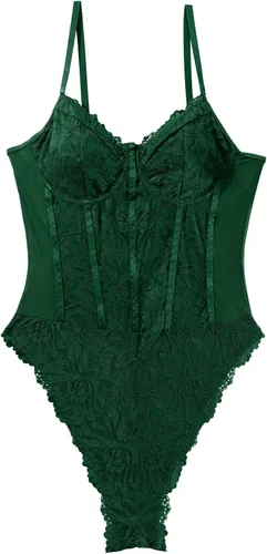 Vista 4 de Lilosy Sexy corsé tops de una pieza mujer salir body Verde militar