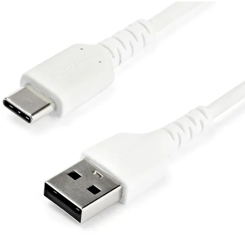Vista 13 de StarTech Cable USB-A a USB-C en espiral de 3.3 pies, negro, 3A, USB 2.0 Carga y sincronización, chaqueta TPE, macho a hombre, fibra de aramida