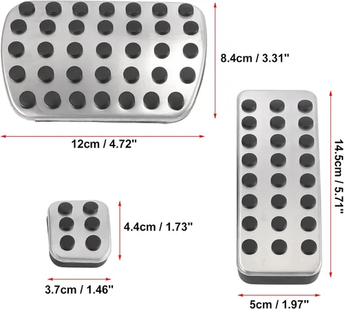 Vista 2 de X AUTOHAUX 3 piezas de coche antideslizante freno gas pedal pastillas acero inoxidable acelerador pedal cubiertas para Mercedes-Benz