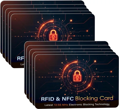 Vista 38 de SaiTech IT Paquete de 5 Tarjetas de Bloqueo RFID, Una Tarjeta Protege Toda la Billetera y Cartera, Protector de Tarjetas de Débito y Crédito