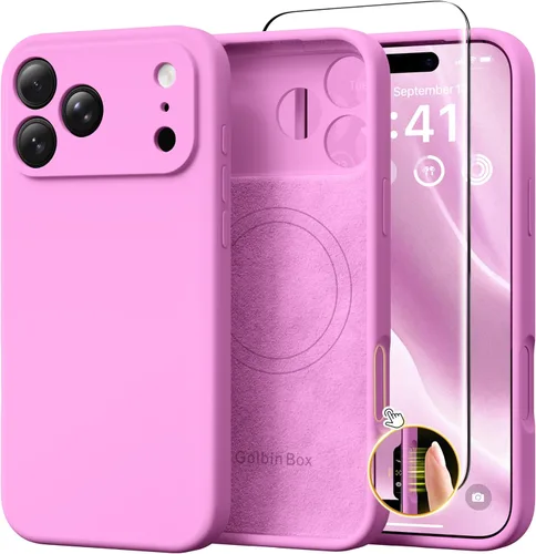Vista 34 de GolbinBox Funda magnética para iPhone 17, compatible con MagSafe, cubierta de silicona integrada para control de cámara, funda de silicona líquida a