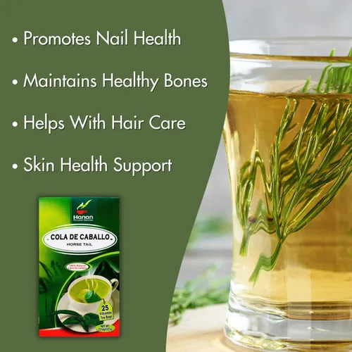 Vista 4 de Hanan Té de cola de caballo (Cola de Caballo) - 50 bolsitas de té de cola de caballo totalmente natural de Perú también conocido como Shavegrass
