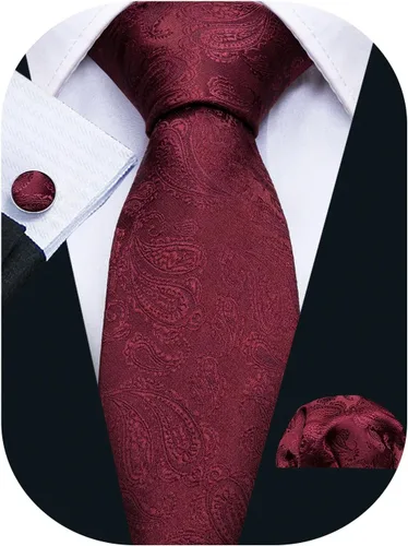 Vista 51 de Barry.Wang Pajarita de Rayas Paisley para Hombre de Seda Preatada Pañuelo de Bolsillo Gemelos Juego Formal Boda Fiesta Graduación
