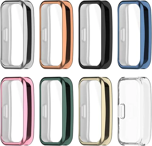 Vista 5 de Paquete de 4 fundas para reloj compatibles con Huawei Band 8, protector de pantalla para reloj inteligente, película protectora de TPU suave