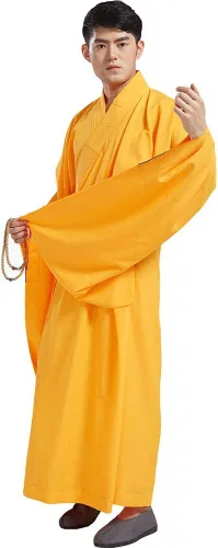 Vista 2 de ZooBoo Shaolin - Disfraz unisex de monje Kung fu, bata larga, traje de meditación