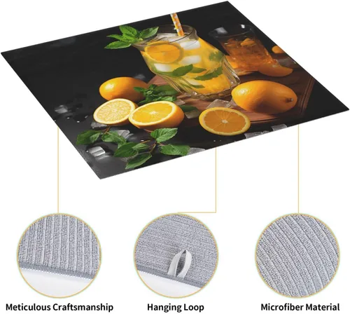 Vista 3 de Tapete de microfibra para secado de platos para encimera de cocina, almohadillas absorbentes para secar platos, tapete de drenaje de cocina
