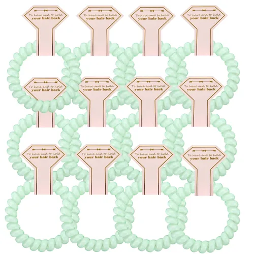 Vista 15 de Lazos para el cabello, 12 bobinas en espiral para despedida de soltera, regalo de dama de honor para novia, boda, mujeres, fiestas, invitados, Negro