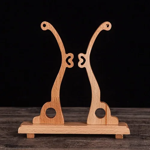 Vista 5 de Auncfofo Soporte de ventilador de mano chino de madera resistente plegable soporte redondo para ventilador base de exhibición para el hogar