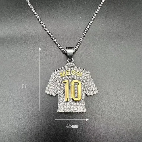 Vista 2 de Number 10 Soccer Jersey Pendant, No. 10 Jersey Soccer Necklace for Men, Number 10 Football Necklace Soccer Charm Jewelry, Rock Soccer Jersey