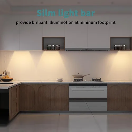 Vista 6 de ASOKO Luces LED regulables para debajo del gabinete, blanco cálido 3000 K, 3 piezas de 12 pulgadas conectables LED enchufe de iluminación