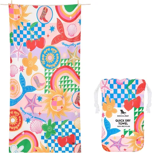 Vista 27 de Dock & Bay Toalla de playa - Secado rápido, sin arena - Compacta, ligera - 100% reciclada - Incluye bolsa - Banana Karma - Extra grande