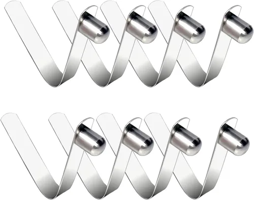 Vista 8 de HZMM 8 clips de resorte de remo para kayak, clips para poste de tienda, clips de botón de acero inoxidable, clips de resorte de botón de botón