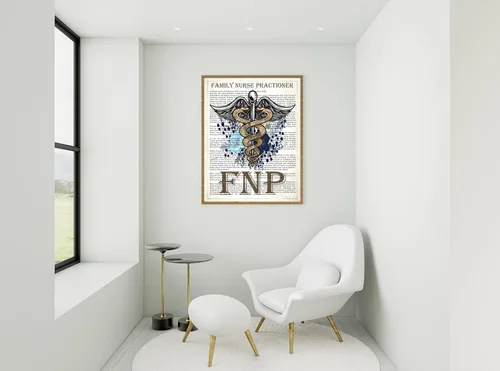 Vista 4 de Family Nurse Practitioner Gift, FNP Gift, Nurse Present, Nursing School Graduation Gift Idea, Medical School, FNP Office Decor, Wall Art