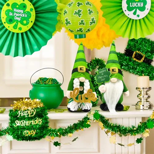Vista 7 de Decoraciones del día de San Patricio, decoración del día de San Patricio, muñeca de duende, decoraciones de gnomos del día de San Patricio