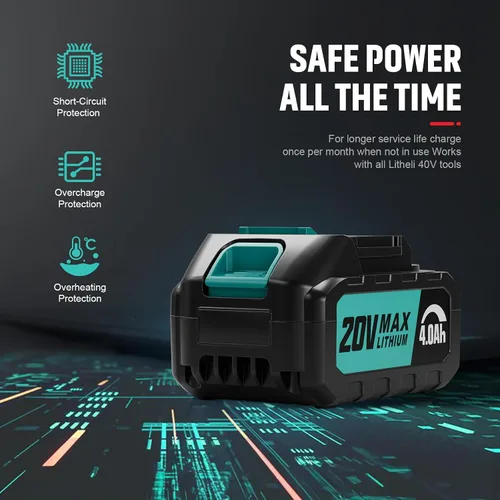 Vista 2 de WEMARS Motosierra inalámbrica de 20 V de 12 pulgadas, motosierras eléctricas de poda compacta, motosierra eléctrica de iones de litio de 4.0 AH, kit
