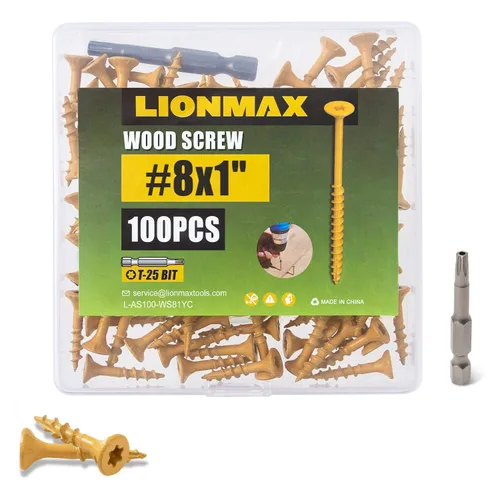 Vista 20 de LIONMAX Tornillos para Terraza de 1 Pulgada, Tornillos para Madera #8 x 1, 300 PCS, Resistentes al Óxido, Revestimiento Epoxi Exterior, Tornillos