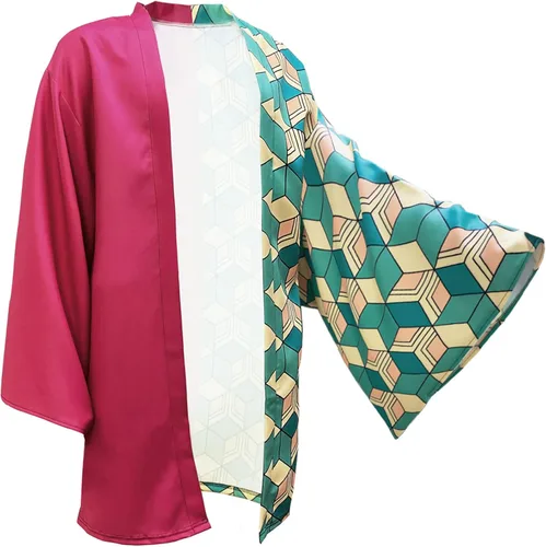 Vista 8 de TUMUSKER Tomioka Giyuu Kimono Capa Anime Cosplay Capa Disfraz de Halloween para adultos y niños (solo Cloak)