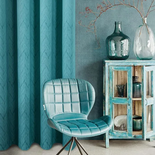 Vista 3 de always4u Cortinas de terciopelo suave en relieve para sala de estar, dormitorio, comedor, 2 paneles de 54 x 108 pulgadas, verde azulado