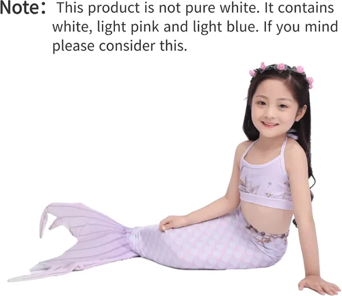 Vista 2 de XNSGAO 4PCS Mermaid Tails for Swimming for Girls Kids Mermaid Swimsuit Costume Princess Bikini Set Bathing Suits