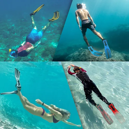 Vista 7 de TUDIVING -Aletas de buceo Aletas largas de silicona Equipo de natación Aletas de snorkel Nuevas aletas de buceo profesional Adultos Hombres Mujeres