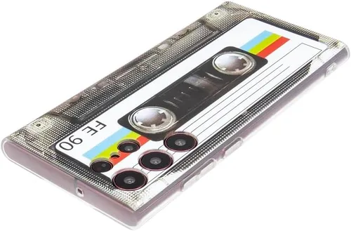 Vista 6 de FAteamll Funda para Galaxy S22 Ultra a prueba de golpes a prueba de arañazos con TPU suave parachoques Retro Cassette Funda Compatible con Samsung