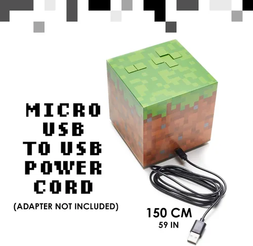 Vista 4 de Paladone Reloj despertador digital con licencia de Minecraft Grass Block, lámpara de luz que reproduce música oficial en juegos, decoración