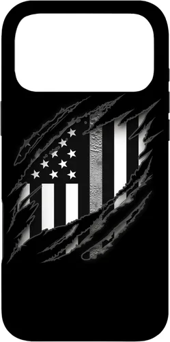 Vista 22 de Correctional Correctional Officers Silver Line - Carcasa para iPhone 16 con la bandera estadounidense