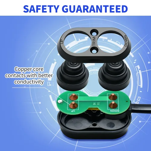 Vista 3 de Interruptor de ajuste para barco, interruptor de ajuste e inclinación Haoguo con IP67 impermeable, adecuado para barcos de pesca, yates, barcos