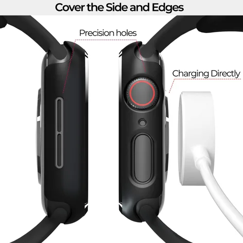 Vista 4 de pzoz - Carcasa de 40 mm compatible con Apple Watch Series 6, 5, 4 y SE, tiene protector de pantalla y accesorios, es delgada con bordes protectores