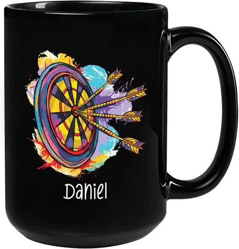 Vista 16 de Taza de café de fútbol americano con nombre personalizado, regalo de fútbol personalizado, porcelana negra 11oz y 15oz