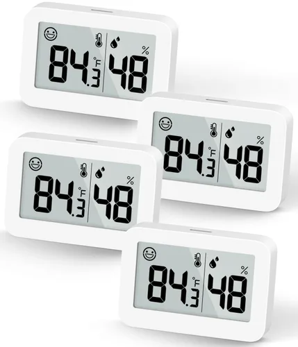 Vista 9 de Mini Higrómetro Termómetro de Interior, Medidor Digital de Humedad con Botón de Cambio Celsius Fahrenheit, Medidor de Humedad Monitor de Temperatura