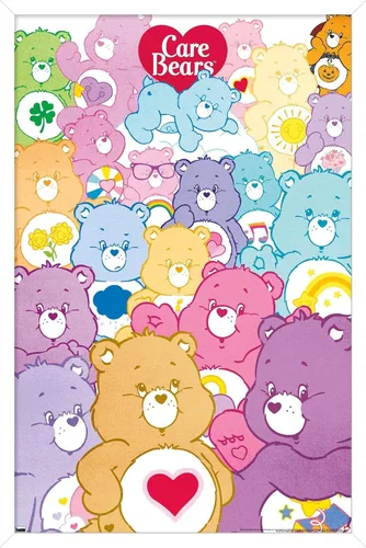 Vista 8 de Trends International Care Bears - Póster de pared de grupo, 14.72 x 22.37 pulgadas, versión enmarcada de madera de granero